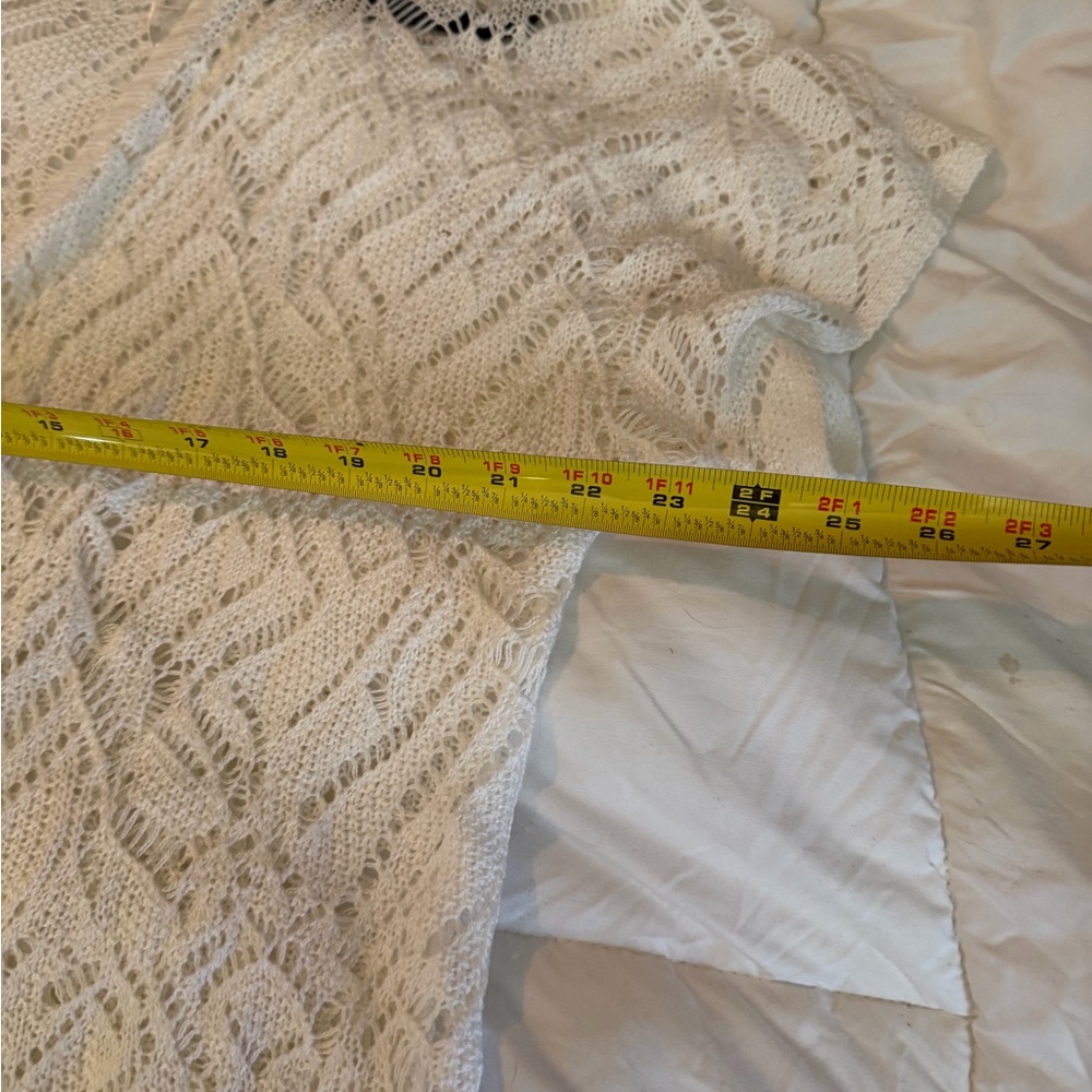 Cato Cream Open-Front Lace Knit Shrug - Picture 5 of 5